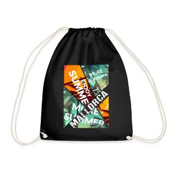 Mallorca Summer Sun Beach Sea Palms Party - Drawstring Bag - black - Front