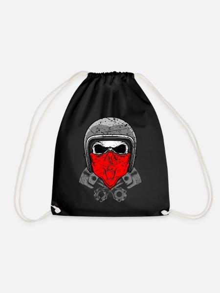 totenkopf helm zylinder Motorrad Helm - Turnbeutel - Schwarz