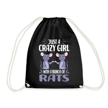 Rat sayings | Domestic Rat Rodents Gift Ideas - Drawstring Bag - black - Front