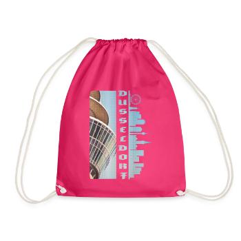 Dusseldorf Germany City Skyline Home Love - Drawstring Bag - fuchsia - Front