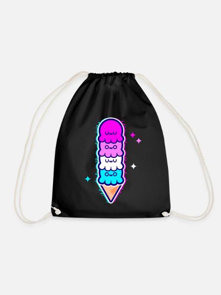 UwU | Kraken-Eis mit Glitzer in Femboy-Flagge - Turnbeutel - Schwarz
