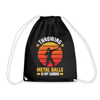 Kugelstoßen Leichtathletik | Sport Athlet Geschenk - Turnbeutel - Schwarz - Vorne