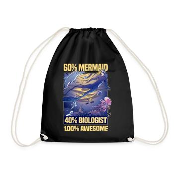 Meeresbiologie Delfin | Meeresbiologe Geschenkidee - Turnbeutel - Schwarz - Vorne
