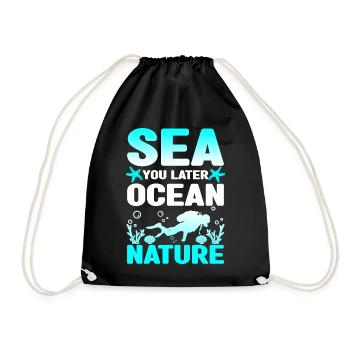 Meeresbiologie Delfin | Meeresbiologe Geschenkidee - Turnbeutel - Schwarz - Vorne