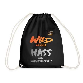 Die Wilden Kerle Wild Gegen Hass Statement Design - Turnbeutel - Schwarz - Vorne