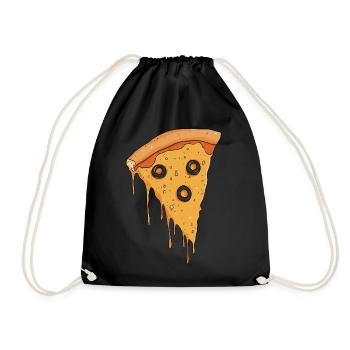 Pizza Slice - Olives - Drawstring Bag - black - Front
