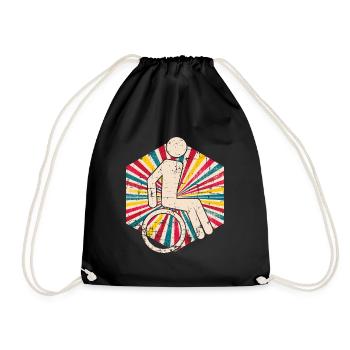 Vintage Wheelchair - Drawstring Bag - black - Front