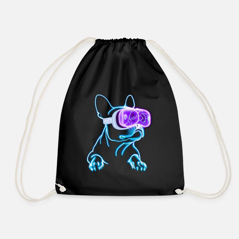 Der coole Neon Mops - Turnbeutel - Schwarz