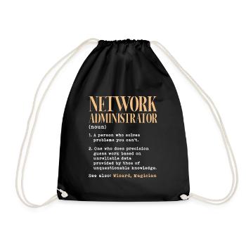 Network administrator Definition - Turnbeutel - Schwarz - Vorne