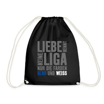 LIEBE KENNT KEINE LIGA BLAU WEISS ABSTIEG - Turnbeutel - Schwarz - Vorne