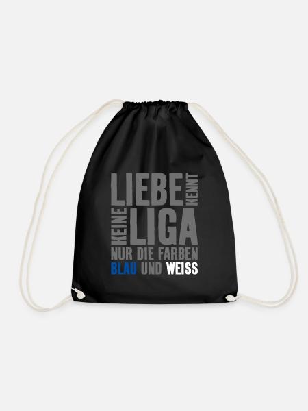 LIEBE KENNT KEINE LIGA BLAU WEISS ABSTIEG - Turnbeutel - Schwarz