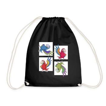 Le perroquet parlant montre un plumage coloré - Sac de sport léger - noir - Devant