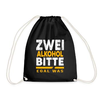 Bier Biergarten Trinkspruch Bierbauch - Turnbeutel - Schwarz - Vorne