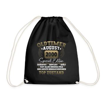 Oldtimer August 2000 22nd Birthday Gift Fun - Drawstring Bag - black - Front