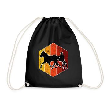 Trotter courses de trot dans un style rétro ou vintage - Sac de sport léger - noir - Devant
