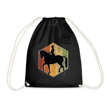 Dressur Dressurreiten Dressurreiter Reiten Pferd - Turnbeutel - Schwarz - Vorne