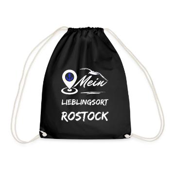 Rostock my favorite place-Hanseatic city Rostock-Möwe - Drawstring Bag - black - Front