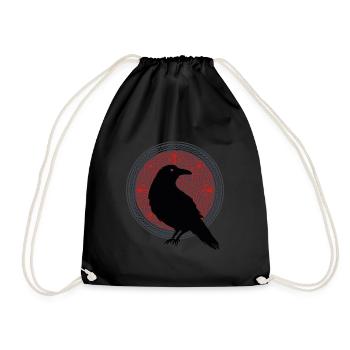 Rabe Nordische Mythologie Kelten Geschenk - Turnbeutel - Schwarz - Vorne