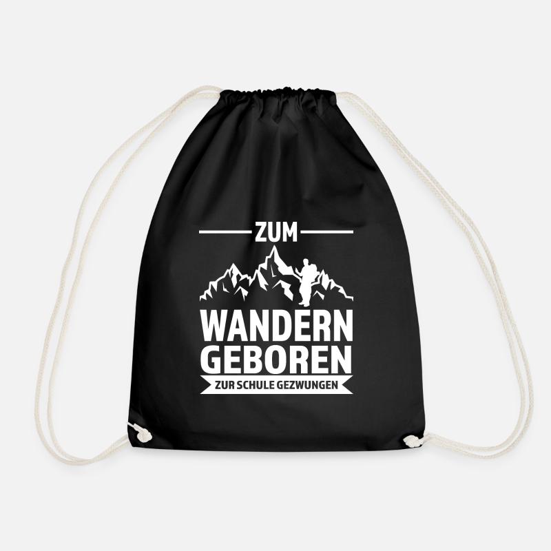 Wandern Berge Bergsteiger Geschenk - Turnbeutel - Schwarz