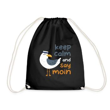 Moin Nordsee Hamburg Northern Germany Gift - Drawstring Bag - black - Front