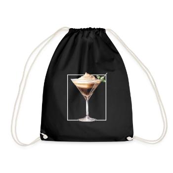 Espresso Martini Aquarell Minimalistisches Glas - Turnbeutel - Schwarz - Vorne