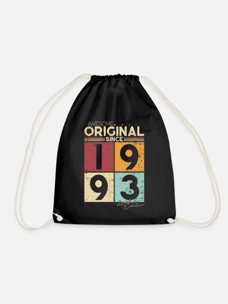 Original 1993 Jahrgang Vintage Geburtstag Geschenk - Turnbeutel - Schwarz