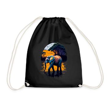 Éléphant - Sac de sport léger - noir - Devant