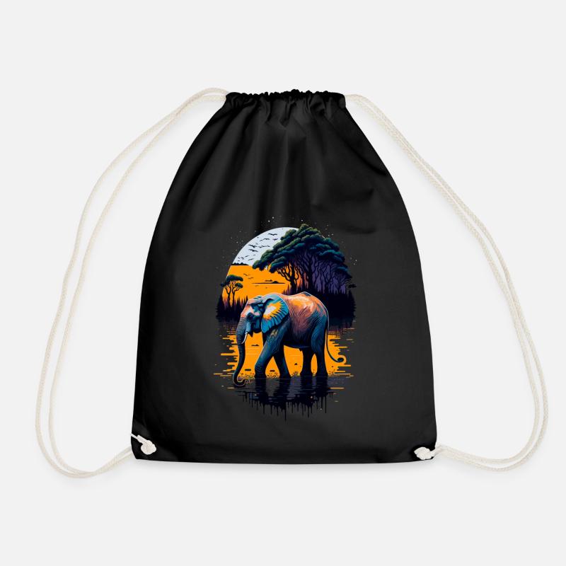Éléphant - Sac de sport léger - noir