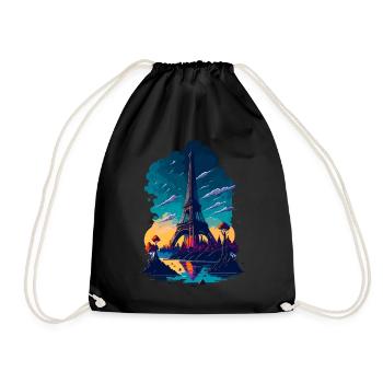 Abstract Tower of Paris - Drawstring Bag - black - Front