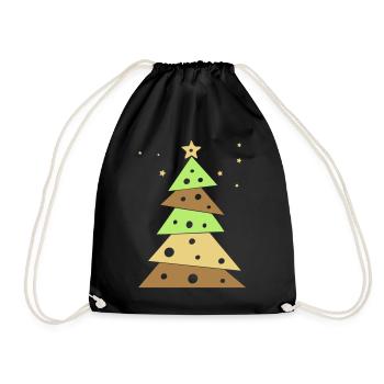 Tannenbaum - Turnbeutel - Schwarz - Vorne