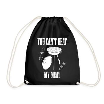 You Can't Beat My Meat Grillkoch - Turnbeutel - Schwarz - Vorne