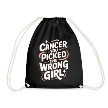 Cancer Awareness Cancer Breast Cancer - Drawstring Bag - black - Front