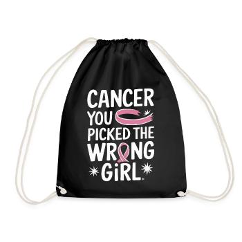 Cancer Awareness Cancer Breast Cancer - Drawstring Bag - black - Front