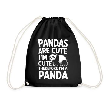 Panda Bear Panda Animal Pandas - Drawstring Bag - black - Front