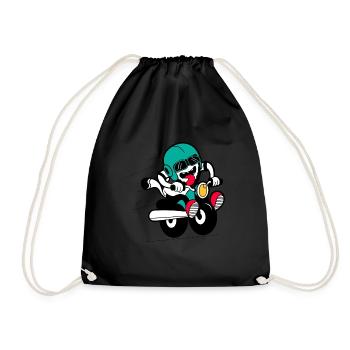 Motard drôle - Sac de sport léger - noir - Devant
