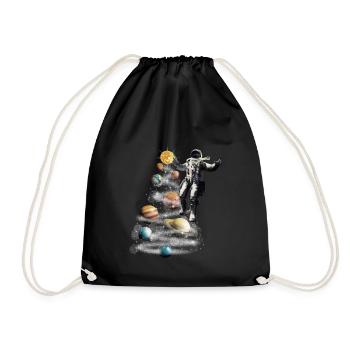 Christmas in Space Solar System Astronaut - Drawstring Bag - black - Front
