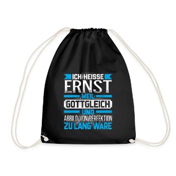 ERNST - Gottgleich - Turnbeutel - Schwarz - Vorne