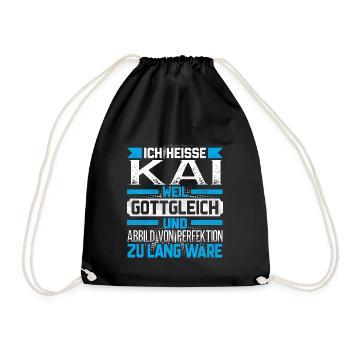 KAI - Gottgleich - Turnbeutel - Schwarz - Vorne