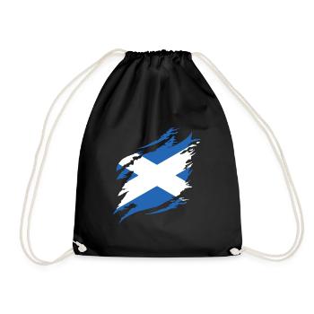 Schottland Flagge Schottische Fahne Alba GB UK - Turnbeutel - Schwarz - Vorne