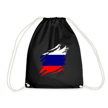 Drapeau de russie Vintage Drapeau russe d’occasion Look - Sac de sport léger - noir - Devant