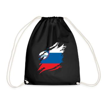 Slovenia Flag Balkan Slovenian Flag Vintage - Drawstring Bag - black - Front