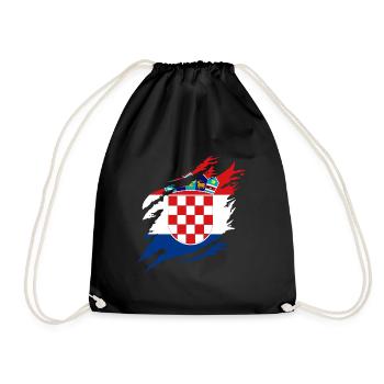 Croatie Drapeau Adriatique Zagreb Drapeau croate - Sac de sport léger - noir - Devant