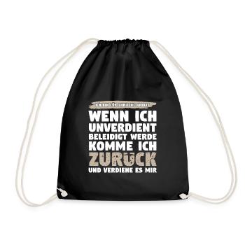 Cooler Spruch für Selbstbewusste & Starke Menschen - Turnbeutel - Schwarz - Vorne