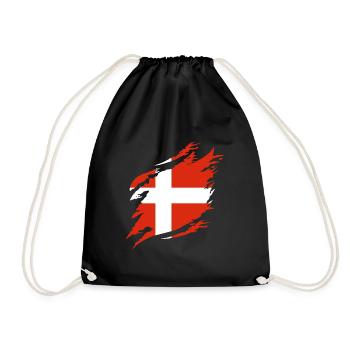 Denmark Flag Scandinavia Danish Flag Travel - Drawstring Bag - black - Front