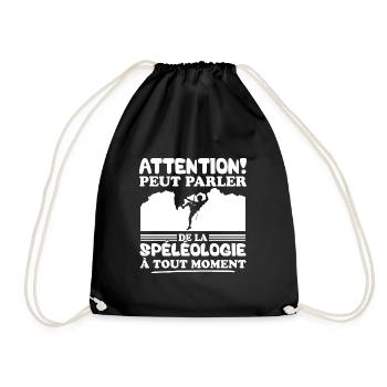 Parler de la spéléologie à tout moment - Sac de sport léger - noir - Devant