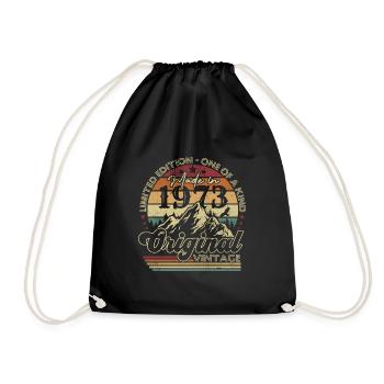 Original 1973 vintage retro anniversary 1973 - Drawstring Bag - black - Front