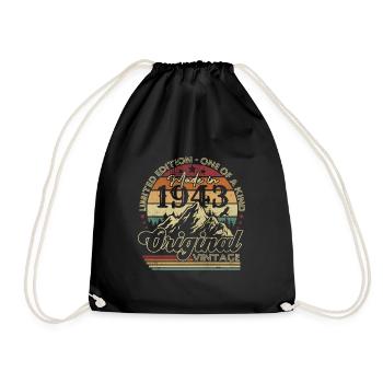 Original 1943 vintage retro anniversary 1943 - Drawstring Bag - black - Front