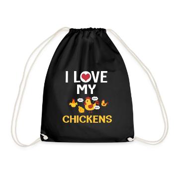 jardin J’aime mes poules - Sac de sport léger - noir - Devant