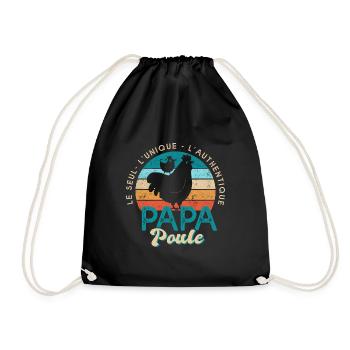 papa poule cadeau fête des pères - Sac de sport léger - noir - Devant