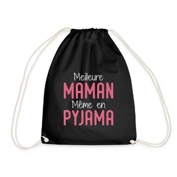 Meilleure maman pyjama cadeau femme humour - Sac de sport léger - noir - Devant